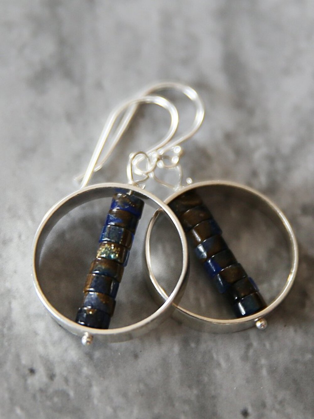 Lapis Blue and Sterling Silver Earrings